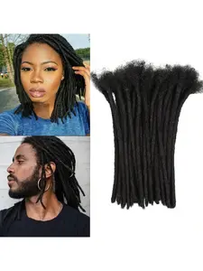 60 Strands Handmade Dreadlock Extensions - real Human Hair Dreadlock Extensions for Men/Women, Dreadlock Hairpiece with Natural Texture & Volume Daily Life Or Party,Can Be Dyed Bleached Curled Twisted(1b.1B/27, 1B/30, 1B/99J)