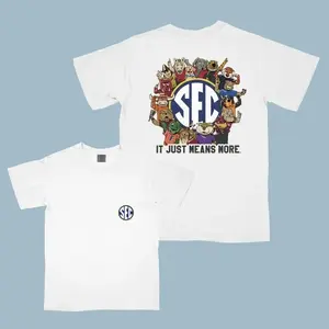 [100% Cotton][Graphic Tee] SEC Family T-shirt, College Football Mascot Design T-shirt, Unisex Game Day Spirit Apparel for All Southern Fans