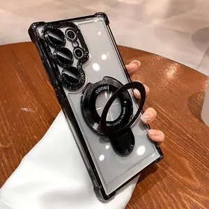Four Corners Air Cushion Cell Phone Case with Sticky Stand, Anti-drop Phone Case for Samsung Galaxy Series