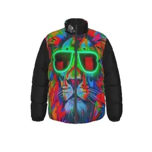 Upstylish Fitness Heavy Lion Graffiti Coat - Men's Jacket