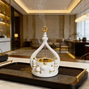 Islamic Mosque Incense Burner Ornament, Muslim Ramadan Eid Home Decor, Unique Tabletop Decoration, Gift for Muslim Families