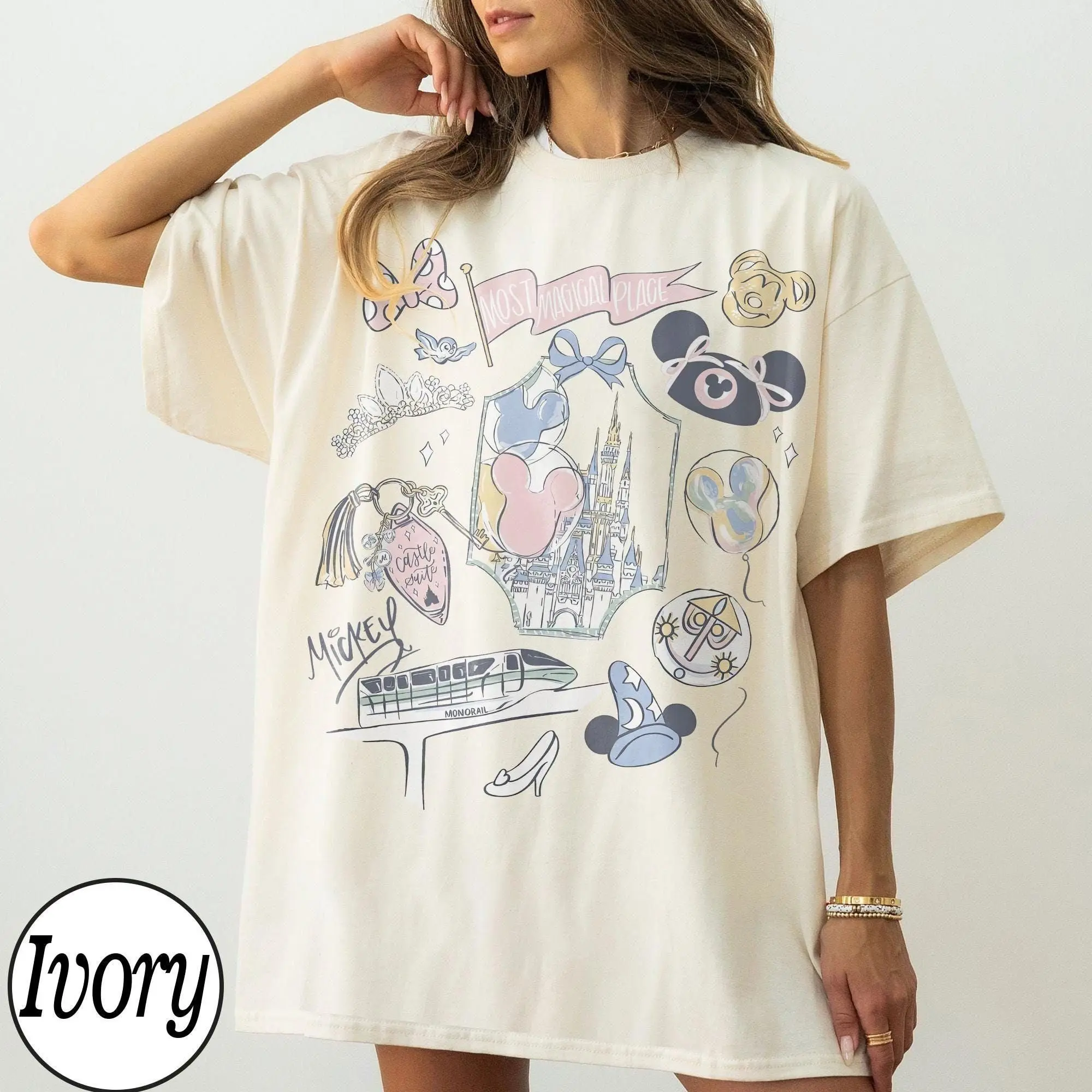Comfort Colors Magical Castle Shirt, Magic Kingdom Blue Coquette Shirt, Most Magical Place Shirt,  Castle Tee