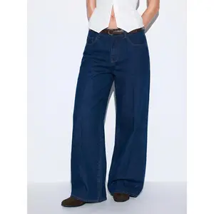 Cider Cider Denim Mid Rise Straight Leg Trousers With Belt