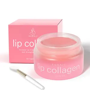 Pink Lip Collagen + Peptide 0.7oz, Strawberry Collagen Lip Mask with Vitamins E, A -Lip balm to Nourish & Hydrate Lips, Lip Moisturizer for Gentle exfoliating