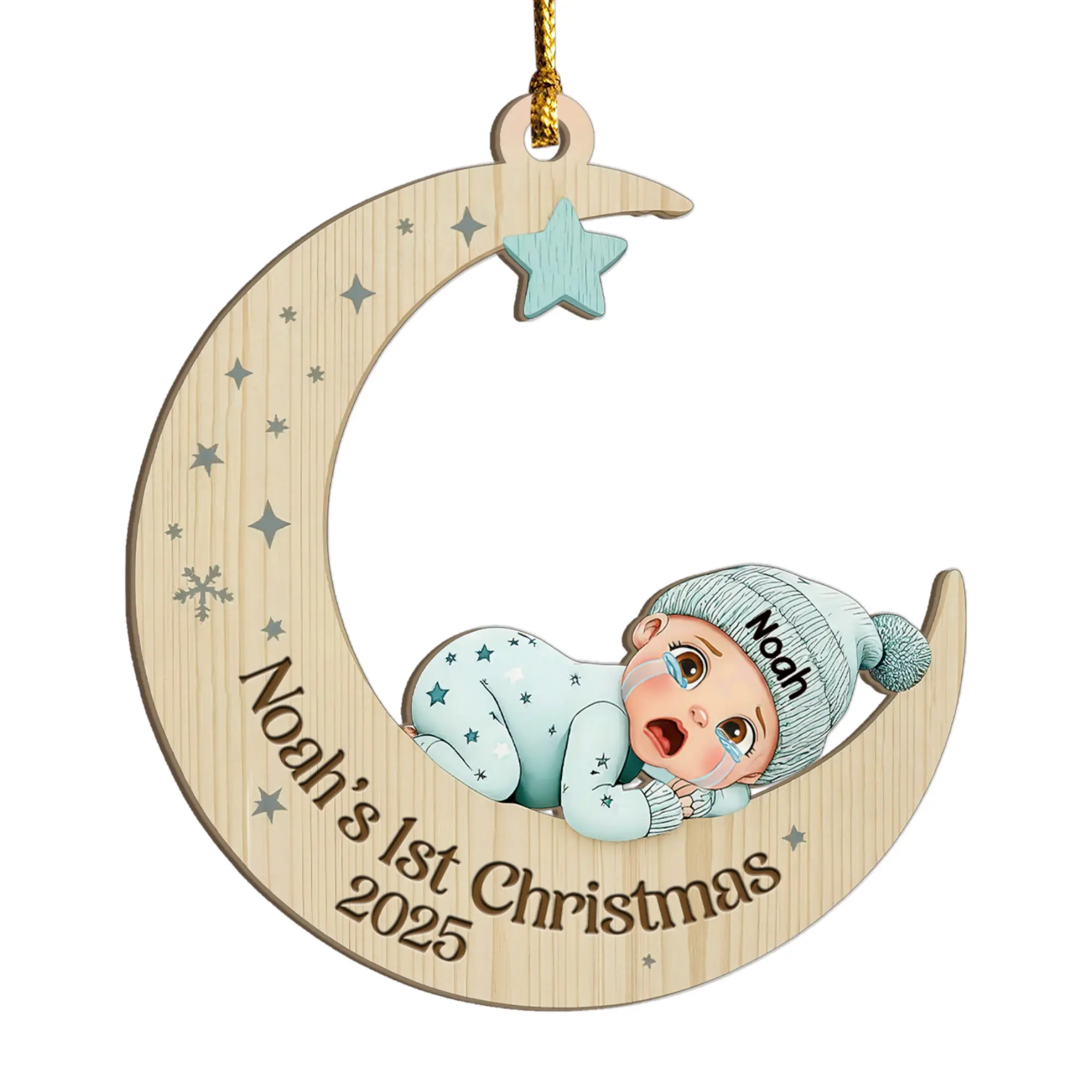 Baby’s First Christmas Ornament 2025 – Personalized Baby Gift | Custom Newborn Ornament | Baby Girl & Boy First Christmas Keepsake Bauble