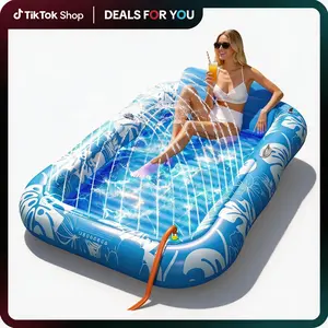 Inflatable Tanning Pool for Adults – 85"x57" XL Pool Float with Comfort Pillow & Ergonomic Lounger Design. Built-in sunbathing floor, great for pools, backyard relaxation and outdoor tanning.