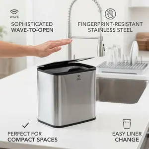 Garvee 1.3 Gallon Hanging Trash Can With Lid 5L Kitchen Compost Bin With Inner Bucket And Charcoal Filter For Bathroom Bedroom
