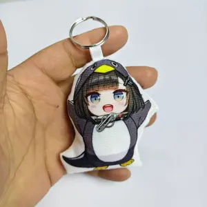 Press Sound Making Penguin Plush Keychain Cute Admin Penguin Doll Voice Activated Pendant Backpack Charm Birthday Gift