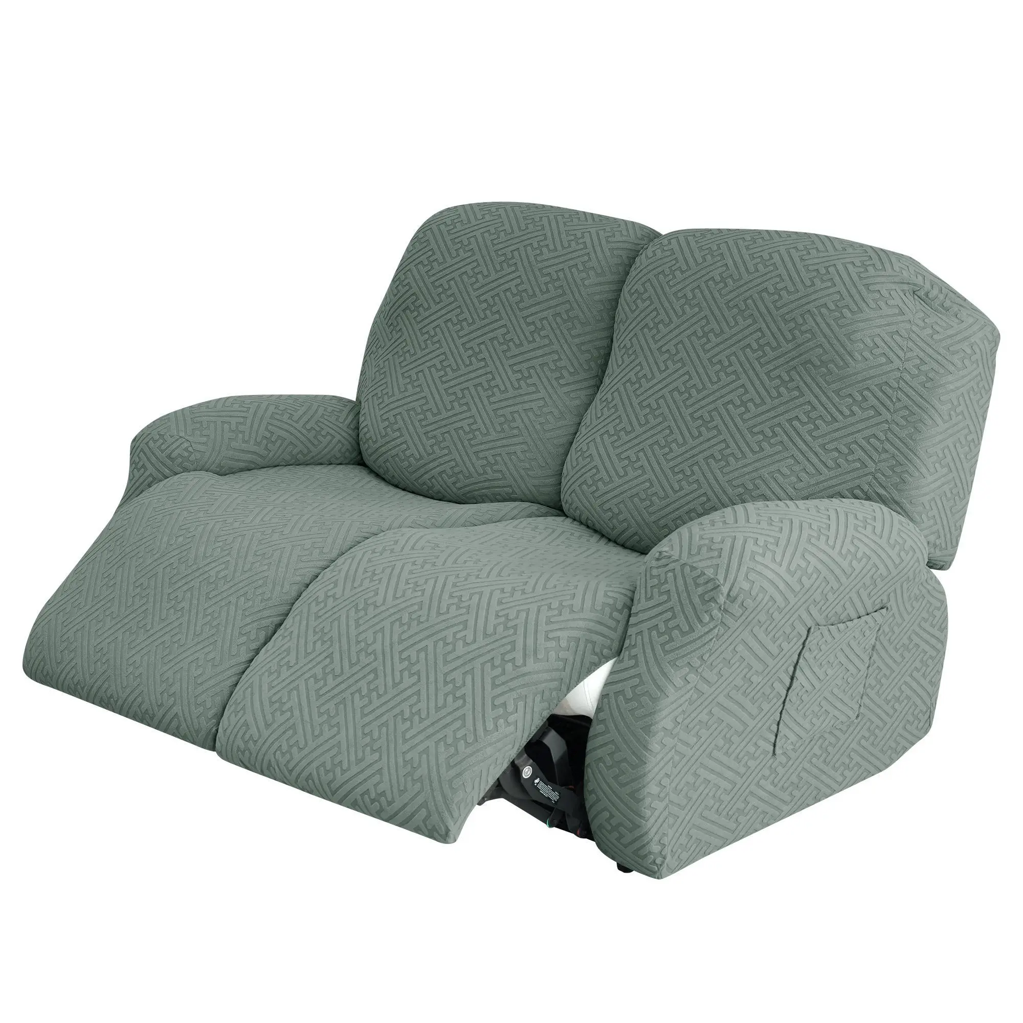 2pc Waterproof Recliner Slipcover Set - Flexible Soft Slide Sleeve Furniture Protector with Pocket, Waterproof Couch Cover, Foldable Degradable Sofa Cover for Living Room, Home Office