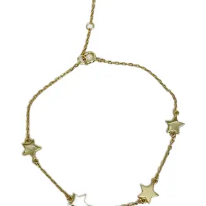 Sterling Silver 14K plated Star Bracelet with extender.