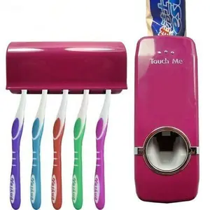 High Quality Bathroom Set toothpaste Squeezer Touch Me Auto Toothpaste Dispenser & Toothbrush Holder Light Pad