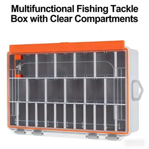 3600/3700 Waterproof PVC Tackle Box - Clear Removable-Divider Tray for Small Fishing Lure Storage & Organization, Portable Gear Case