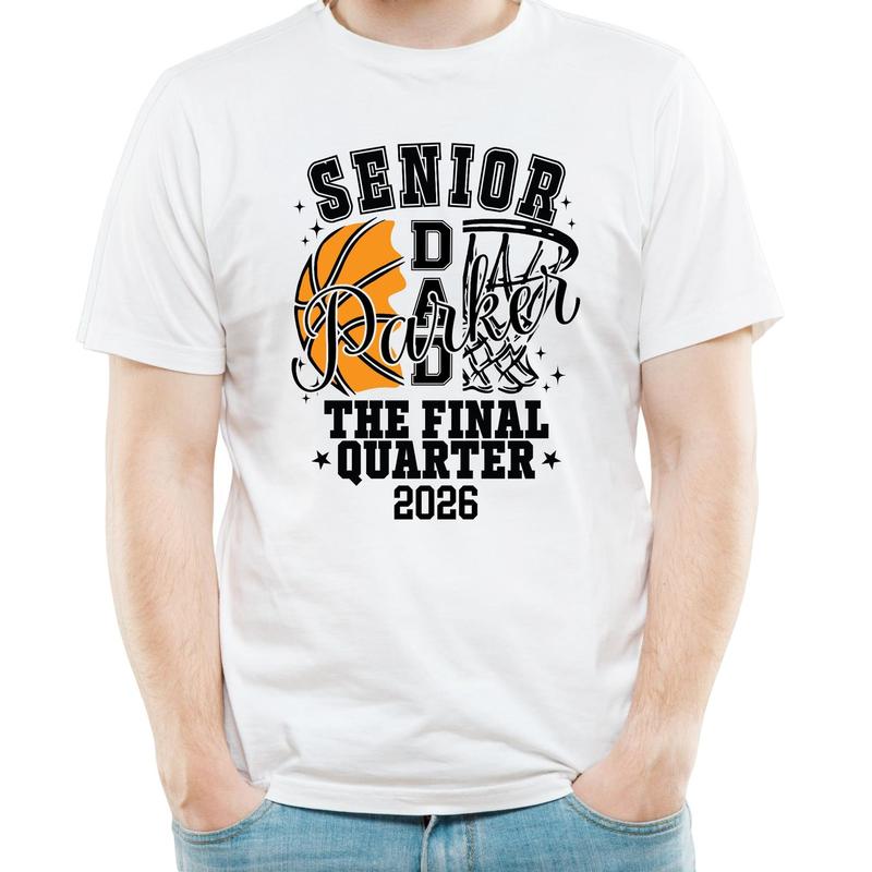 Senior Dad & Senior Mom Shirt 2026, Basketball Senior Parent Sweatshirt, The Final Quarter Tee, Matching Graduation Tee, Full Colors