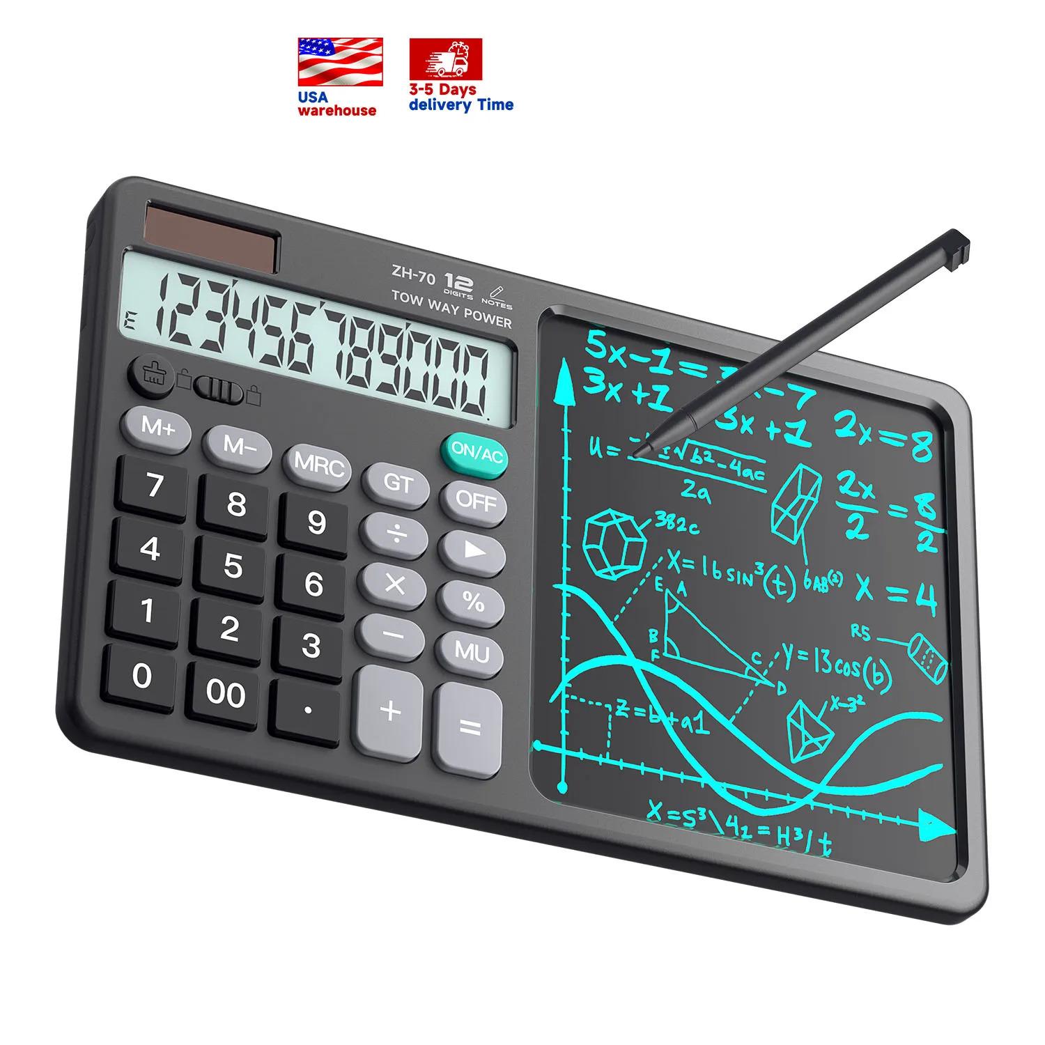 New Arrival 12-Digit Scientific Calculator LCD Writing Pad Factory Office School Tool for Promotions Button Battery Operated