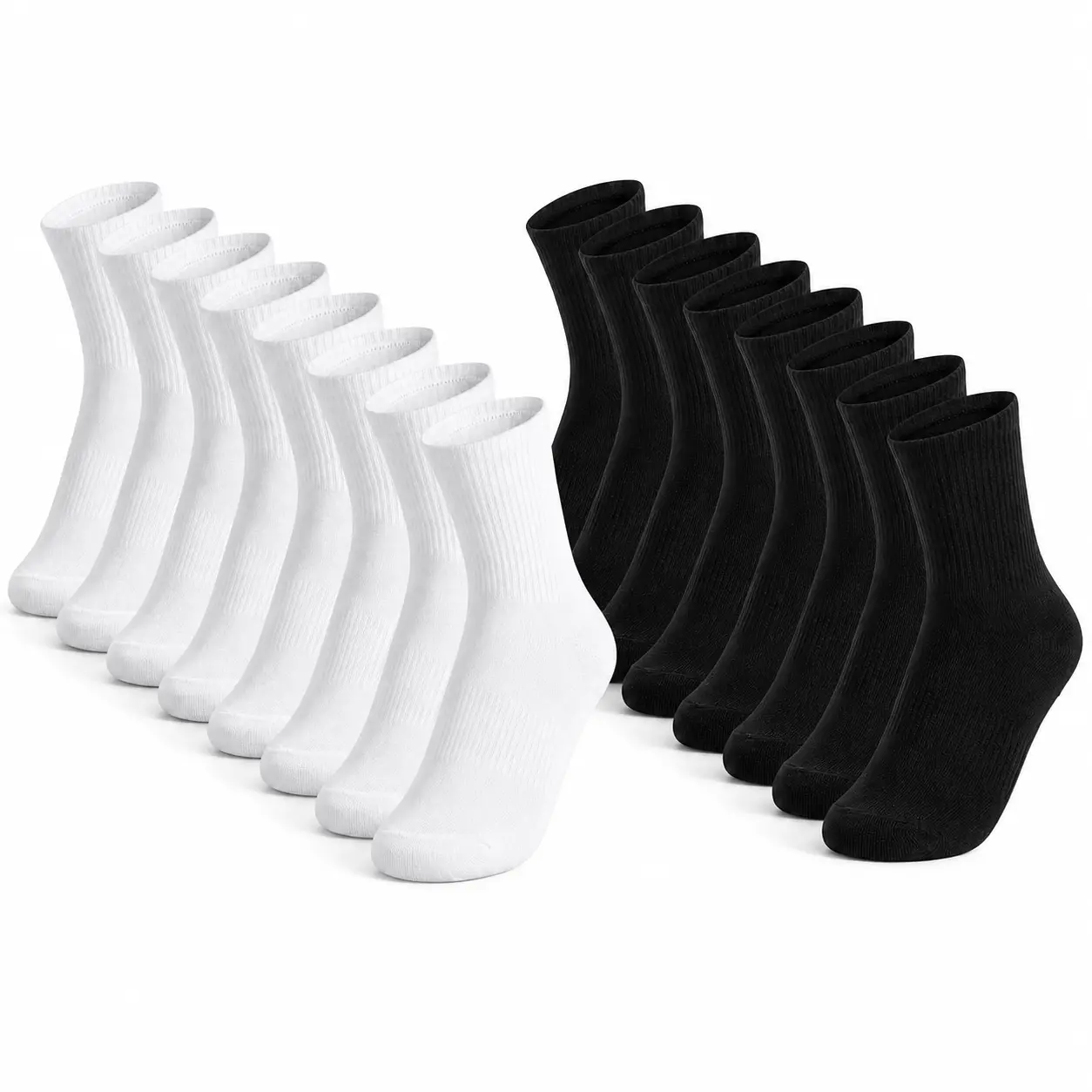 6 Pairs Cotton Crew Socks Cushioned Athletic Socks for Men Women Gym Workout Bodybuilding Fitness Training