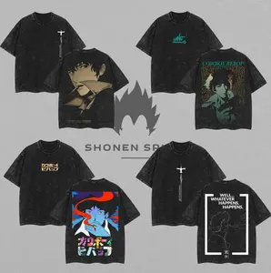 [COLLECTION] Vintage Cowboy Bebop Anime Double Printed Vintage Washed Tee Unisex Oversize Anime Manga Washed Heavyweight Cotton T-Shirt Gift for Anime Fan Anime Lover