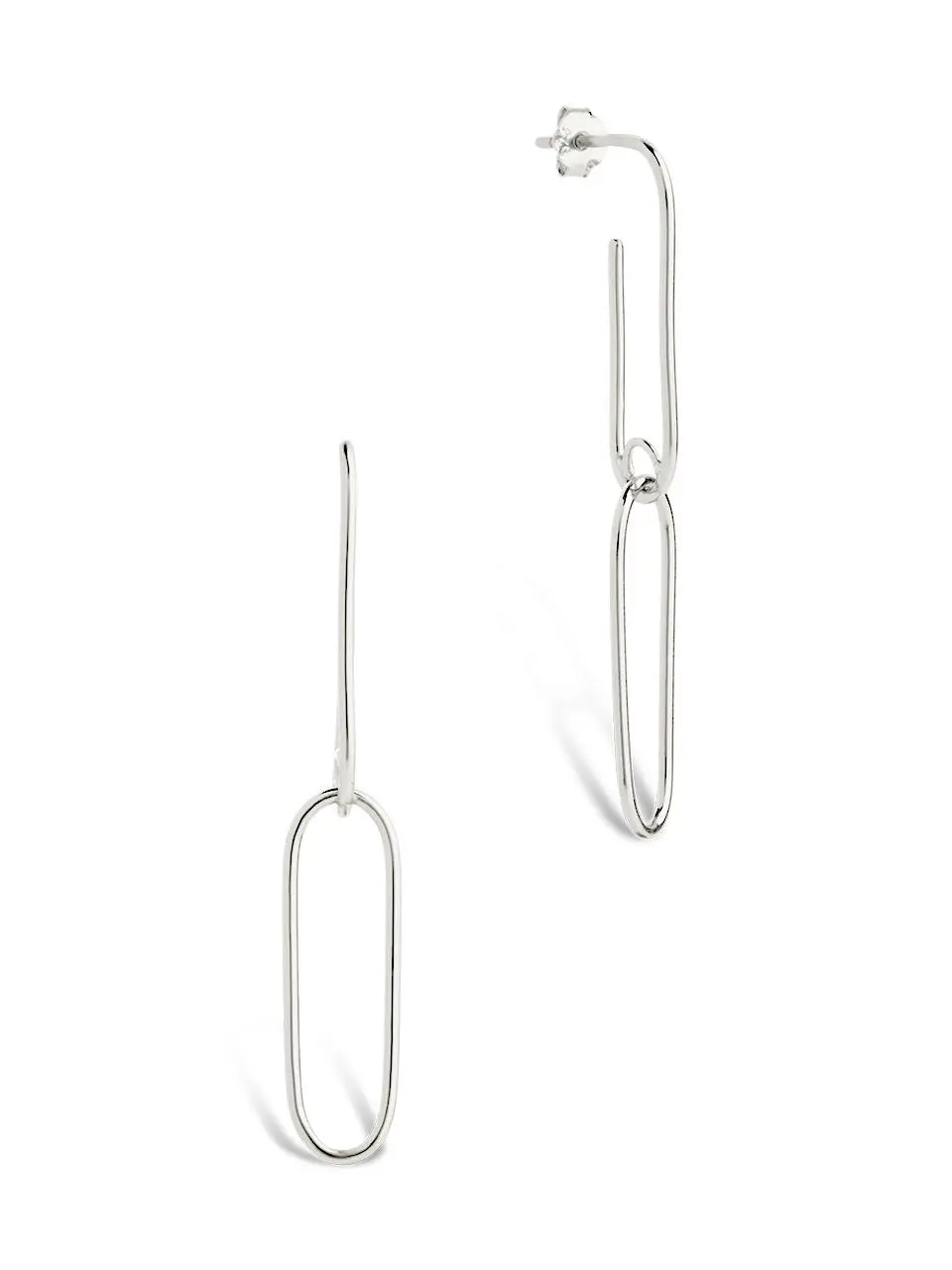 Sterling Silver Kailey Paperclip Dual-Drop Earrings