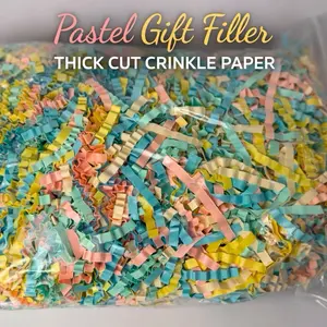 Pastel Pop Crinkle Cut Paper Shred – Bright Gift Box Filler – Small Business Packaging
