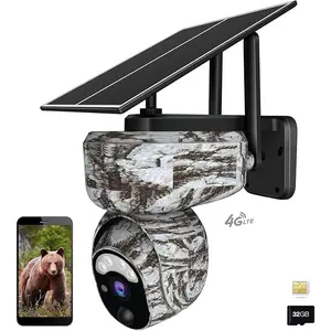 Cellular Trail Camera with Night Vision Motion Activated Waterproof, 4G Solar Cameras, 360°Rotation