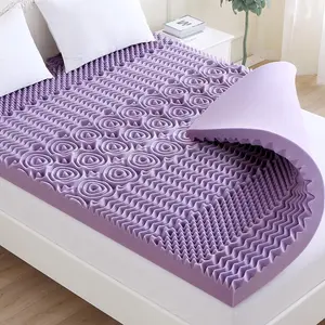 3 Inch Full Size Mattress Topper, 7-Zone Cooling Gel Infused Mattress Topper, Egg Crate  Bed Pad, CertiPUR- and Oeko-TEX Certification (54"x75", Lavender)