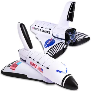 Space Shuttle Inflates, Set of 2, Inflatable Astronaut Toys for Kids, Decorations for Outer Space Themed Parties, 14" Long Party Inflates, Fun Pretend Play Accessories