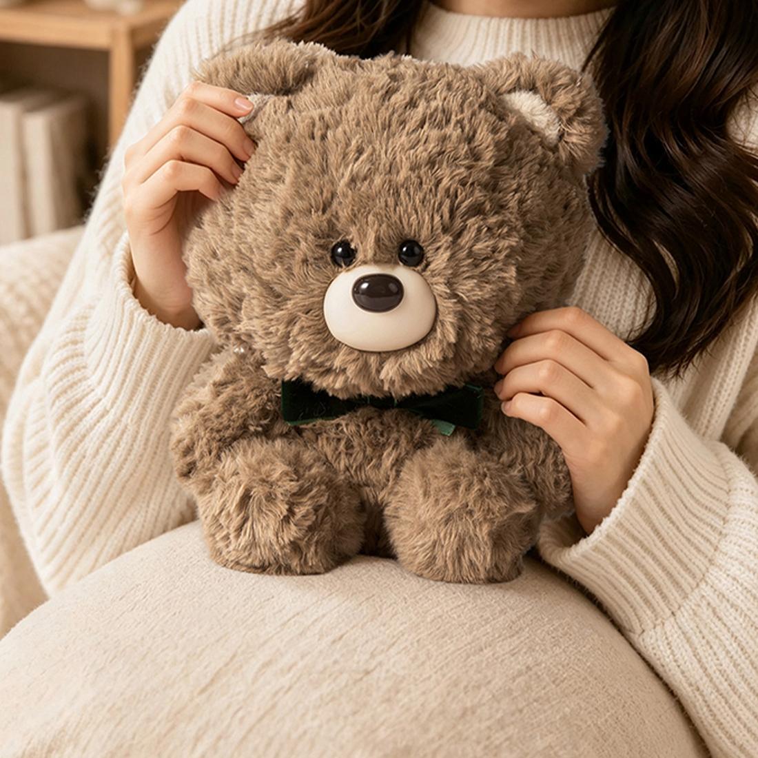 Soft Healing Gift Bear Series Sitting Plush Doll, Kawaii Fluffy Bear Stuffed Toy, Desktop Decor Collectible Gift for Girls, Back To School, Stuffed Animal Gifts, Super Soft Fluffy