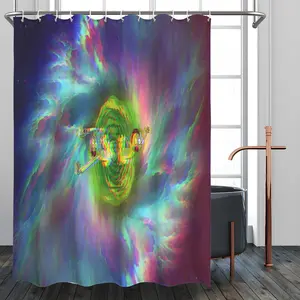 FRANALA Funny Anime  Shower Curtain,- Rustic Anime Print Bath Curtain Waterproof Shower Curtains for Men, Wooden Teen Boys Humorous Bathroom Decor