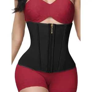 Women's Adjustable Latex Waist Corset - Front Zipper Closure with Shoulder Straps, Abdominal Control Shapewear, Posture Support Fitness Top for Daily Wear, Pink, Corrects Posture, Fashionable Design, Durable Material