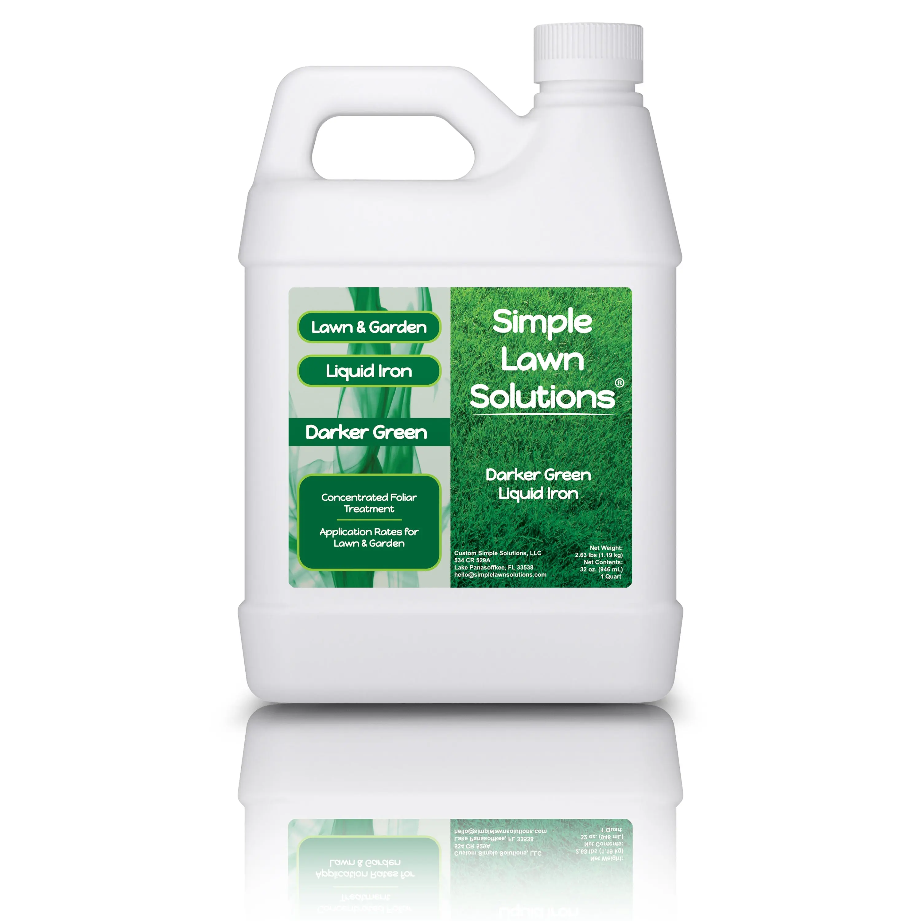Darker Green - Liquid Iron & Micronutrient Fertilizer - Boost Grass Color - Deep Green Results - Simple Lawn Solutions - 32 oz