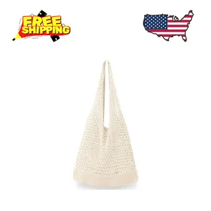 Crochet Bags for Women - Summer Beach Tote, Beige