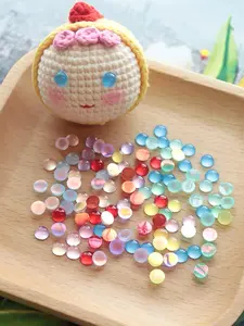 50 Pcs Glitter Resin Round Eyes Beads For Crochet Doll Eyes DIY Crafts Mixed Color