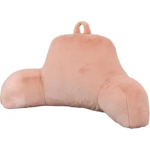 Reading Pillow Bed Rest Pillow with Arms Fur Back Pillow for Sitting up in Bed Adults Teens Incline Rest Sleeping Snoring with Pregnancy Lumbar Waist (Standard, Blush)