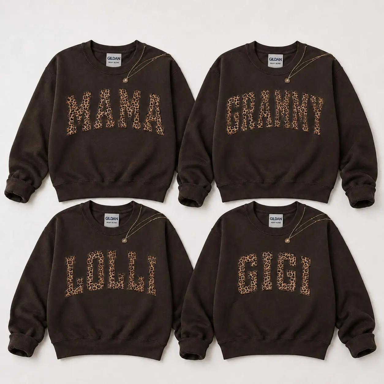 Custom Mama Grandma Lolli Gigi Sweatshirt, Personalized Leopard Print Family Name Crewneck, Custom Nana Mimi Auntie Pullover, Mother's Day Gift for Mom Grandma, Trendy Comfort Colors Shirt - JACKSON HOAI STORE