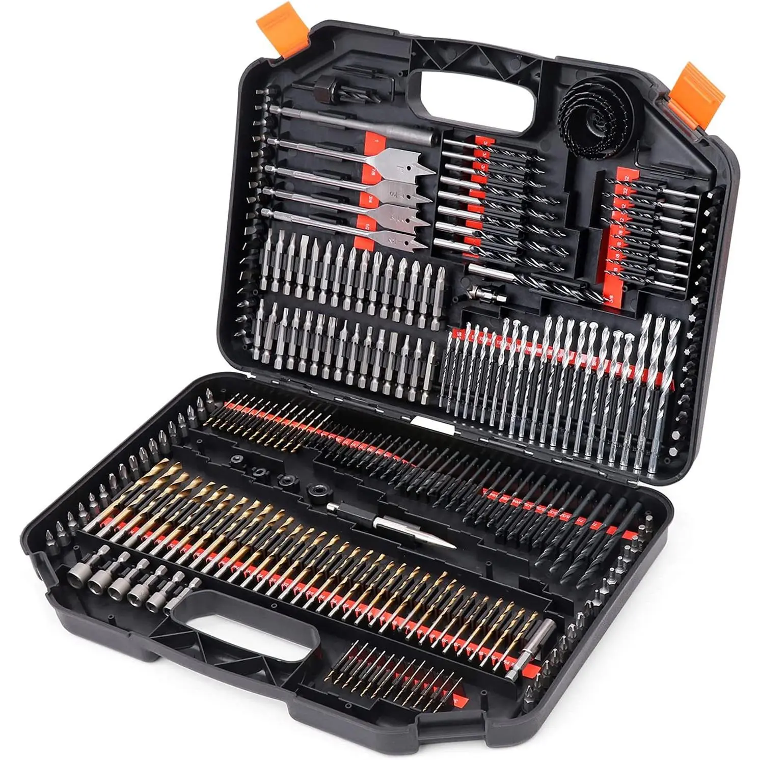 Drill Bit Set - 246 Comprehensive Premium Quality Drill Bits Kit for Wood Metal Cement Drilling & Screw Driving, Full Combo Kit Assorted in Organized Carrying Case, Reinforced Packaging