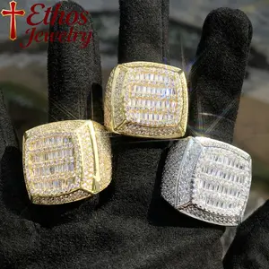 Ethos AAAAA-Cubic Zirconia Bling Bling Hip Hop Iced Out Luxury BIG Oversize Men's Ring