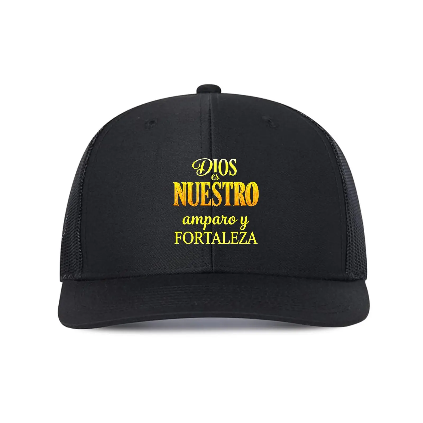 THE PERFECT GIFT  Dios Es Nuestro Amparo y Fortaleza Hat - Premium Look Spanish Christian Cap, Daily Motivational Faith Trucker Hat