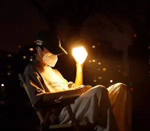 CVCPBU Solar Outdoor Camping Light, Rechargeable Tent Lantern, Portable LED Work Light with USB & Magnet