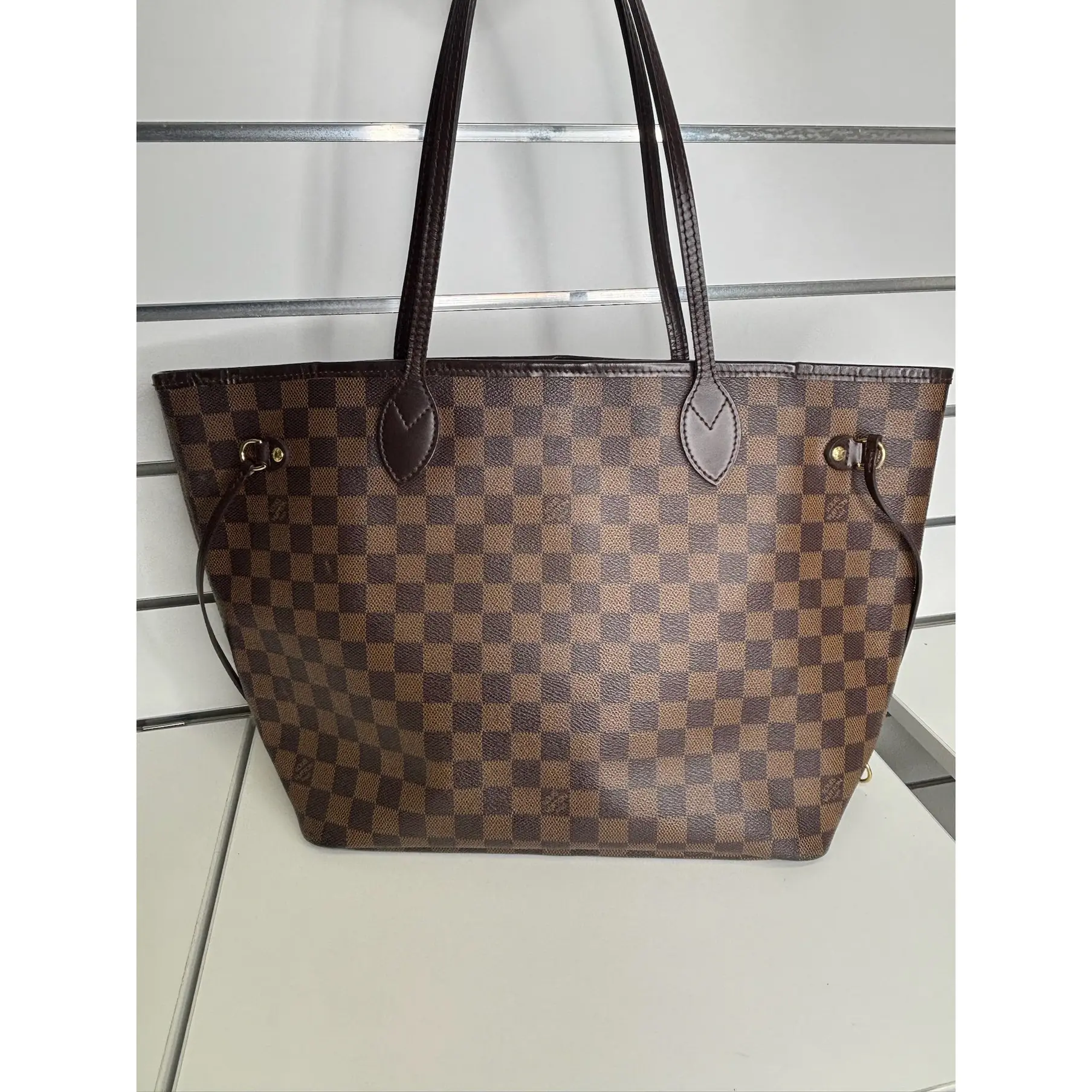 Pre-owned Canvas Shoulder Bags Louis Vuitton Neverfull MM in Damier Ebene (SP2039) (JP)