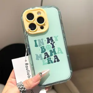 Boy Mama Era Shockproof anti-drop airbag phone case for iPhone 16E 16Promax  16 15 14 13 12  plus pro Max enhanced camera protector full protective phone cover for Women Girls Cute candy color design