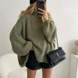 Womens Oversized Sweaters Chunky Knit Pullover Tops Cable Mock Neck Fall Sweater Pullovers Trendy Winter Clothes
