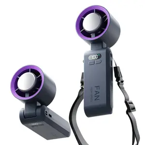 High-Speed Turbo Handheld Fan with Ice Cooling, 20000 RPM Adjustable Speed Personal Fan, Rechargeable Portable Pocket Fan for Travel, Outdoor & Office Use, Purple