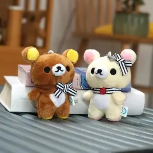 New Scarf Rilakkuma Plush Doll Keychain Kawaii Anime Brown Bear Pelcuhe Stuffed Toys Cute Couple Girl Like Gifts Birthday Kids
