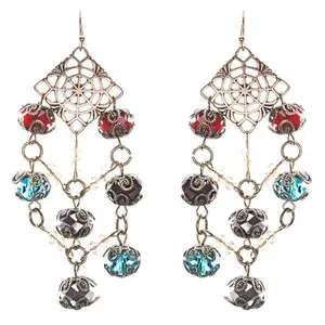 Bold Fashion Extraordinary Beaded Charms Design Dangle Earrings E853 Multi
