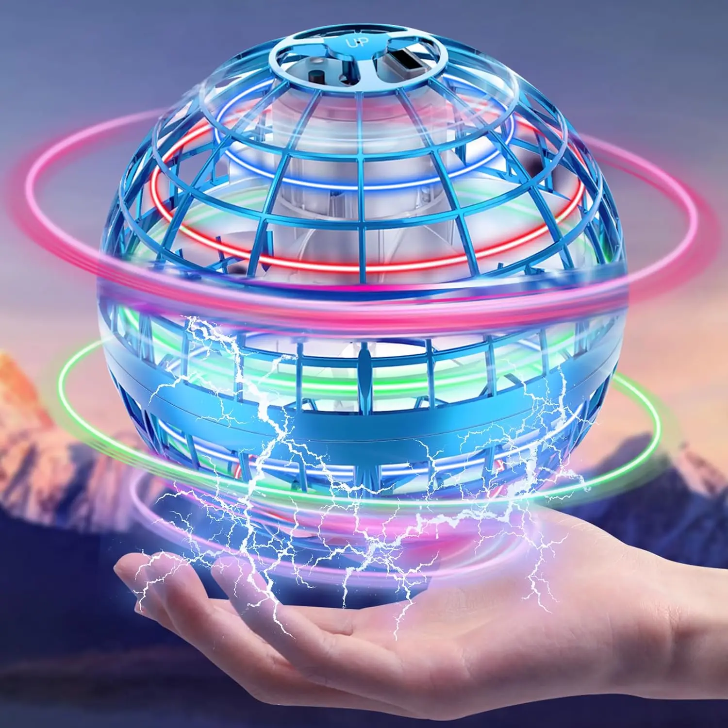 2025 Upgraded Boomerang Hover Ball - Galaxy Flying Orb Spinner| Cosmic Globe with LED, Cool Indoor/Outdoor Toy Gift for 6-10+ Year Old Boys Girls