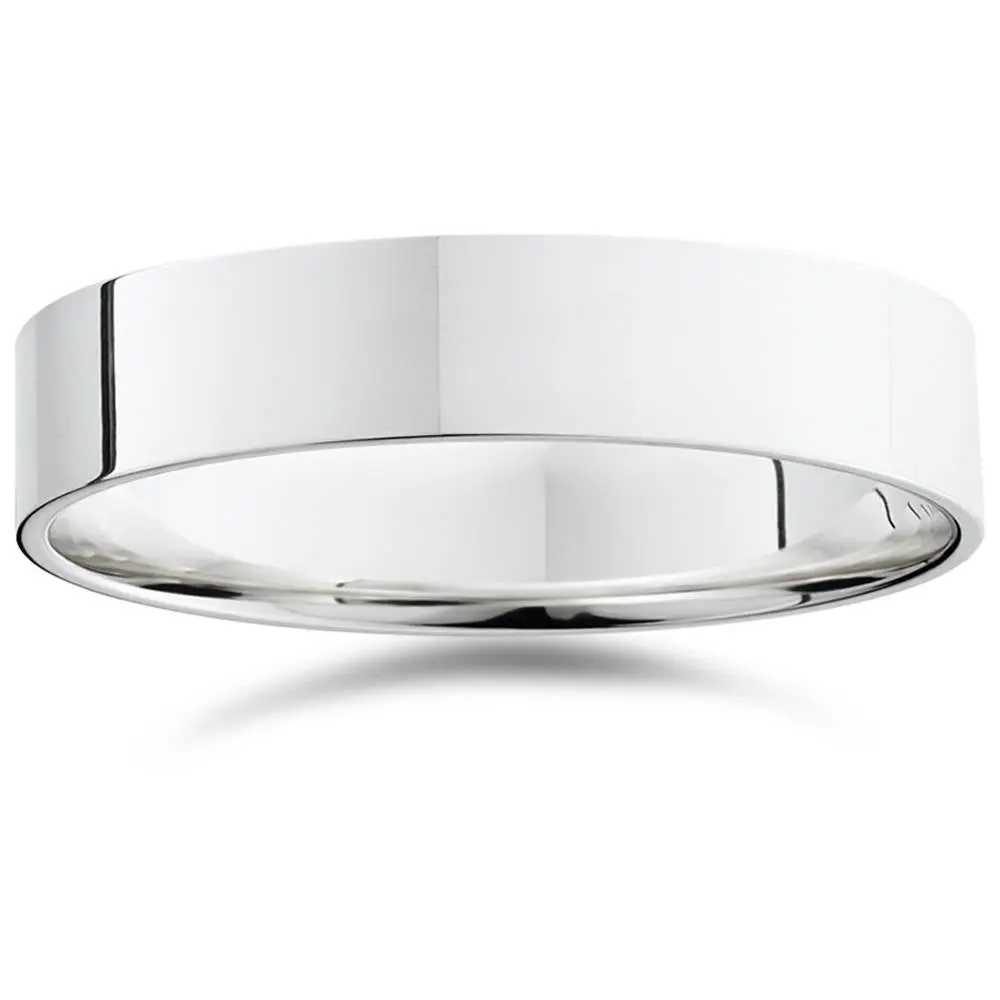 5mm Flat High Polished Wedding Band 950 Platinum