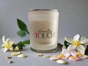 Home By TOUCH You Go Jasmine Candle Elegant Floral Scented Soy Candle Hand-Poured Long-Lasting Home Fragrance