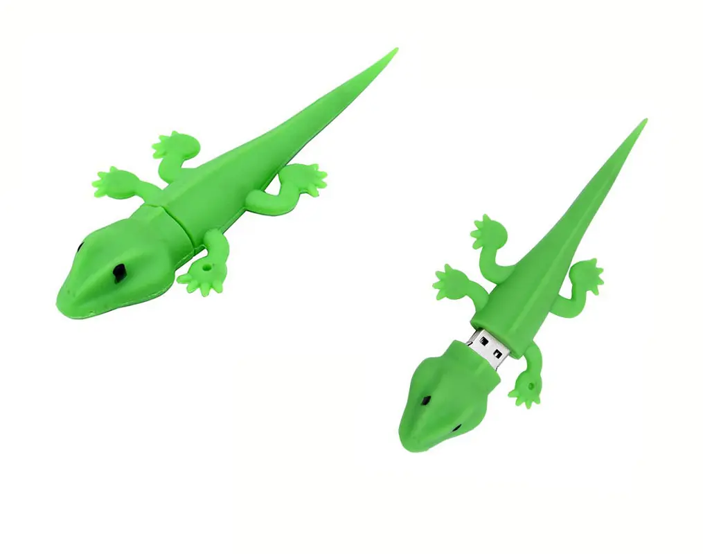 2.0 or 3.0 in 16gb - 32gb - 64gb - 128gb Green Lizard Animal Novelty Cute Gift USB Flash Thumb Drive