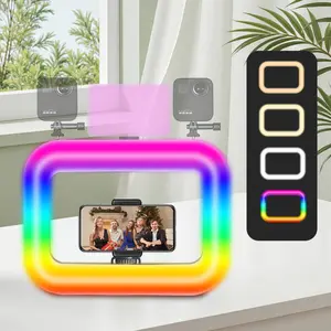 Universal Mobile Fill Light - Professional Handheld LED Ring Light, Adjustable Warm & Cool White, Ideal for Makeup Videos. Compact, 3 Color Modes, Built-in Stand, Essential Creator Gear for Selfies, Live Streaming & Photography.