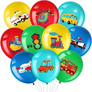 Transportation Party Balloons 40 Pack Vehicle Latex Balloons Birthday Decoration Supplies