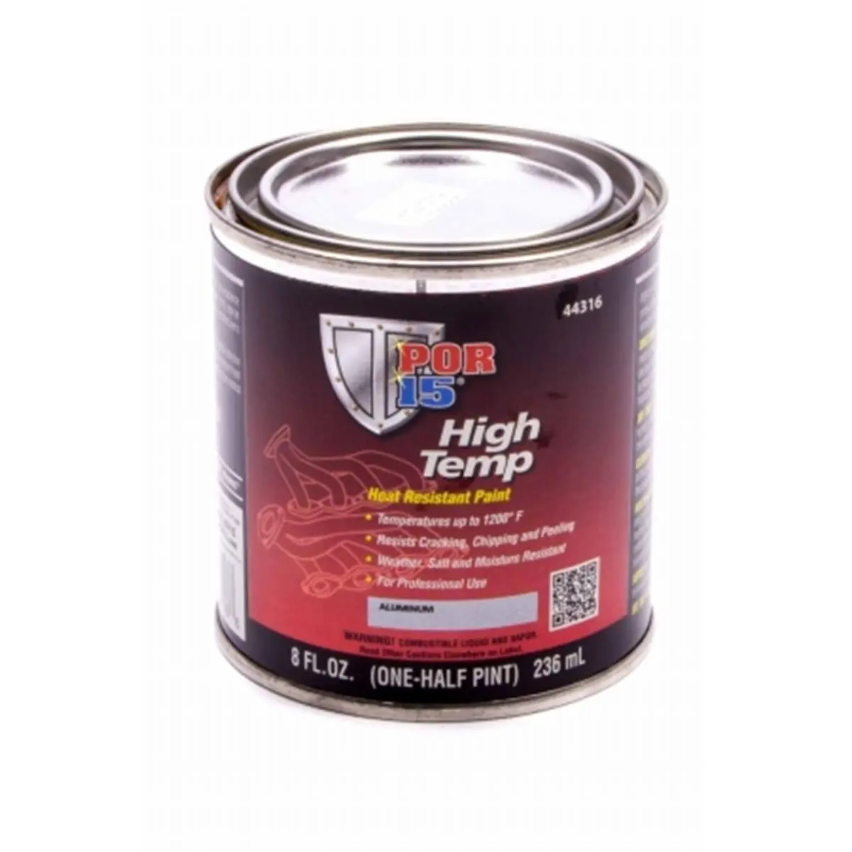 212 MAIN Absolute Coatings (POR15) POR-44316 Aluminum Heat Resistant Paint, Heatproof High-Temp Formula, Brush or Spray Application, Uniform Coat for Automotive & Motorcycle Paint Care
